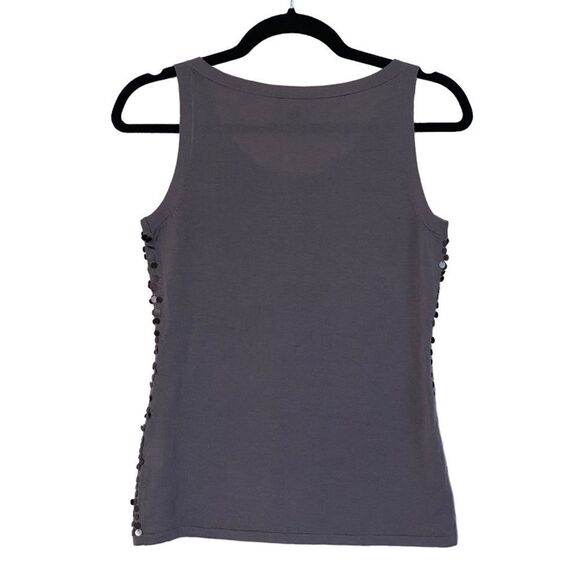 Eileen Fisher Icy Plum 100% Merino Wool Sequin Evening Tank Top Sz PP or XS - Picture 8 of 16